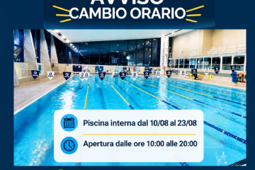 Variazione orario nuoto libero dal 10 al 23 agosto